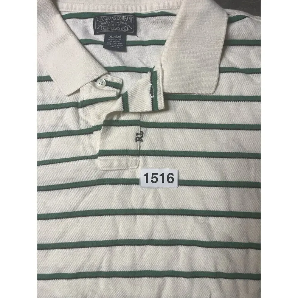 Ralph Lauren Polo Jeans Co Shirt Mens Extra Large XL Striped Short Sleeve Cotton